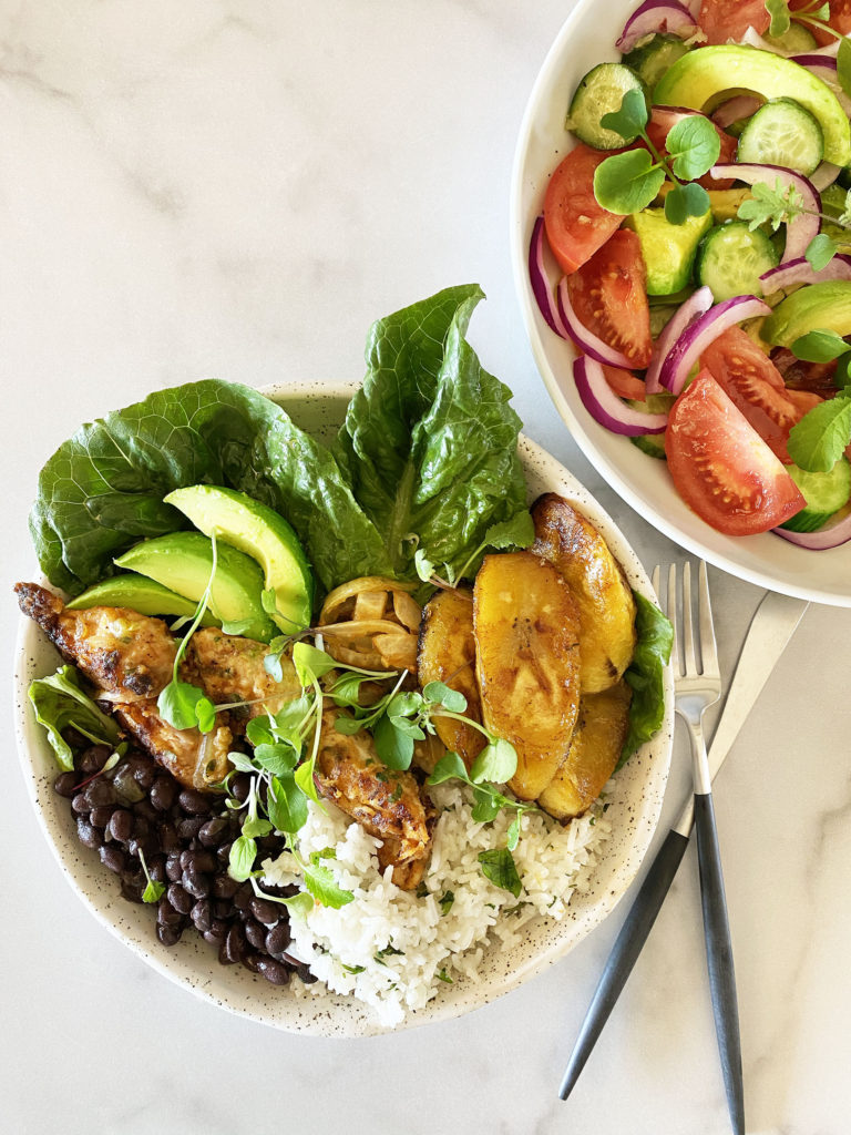 Caribbean Lunch Bowl With Bajan Fried Chicken Hello Ani